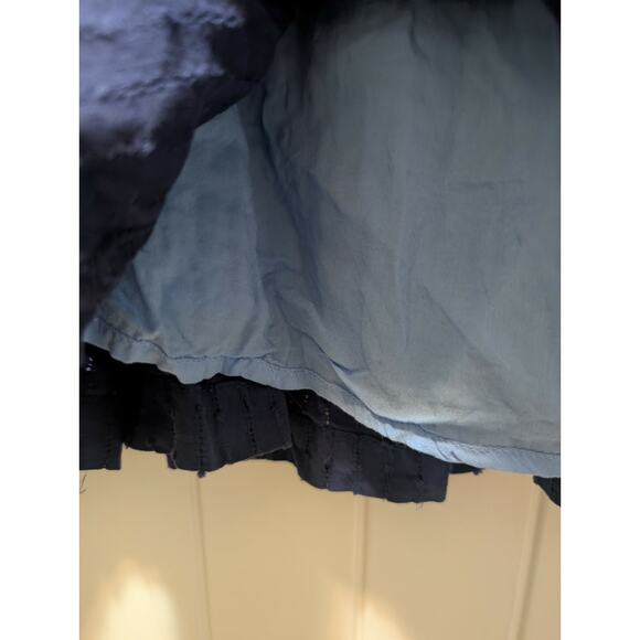 Women's L Draper James Ruffle Neck Tiered Blue Sleeveless Dress Casual Summer - Picture 4 of 13